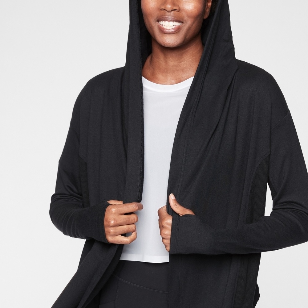 Athleta Nirvana wrap with hoodie